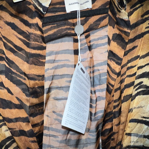 ALEXANDRE VAUTHIER Tie-front Tiger-print Silk-chiffon size 38 NEW NEVER WORN - Picture 6 of 16